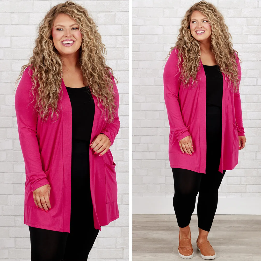 Kindness And Compassion Cardigan, Magenta