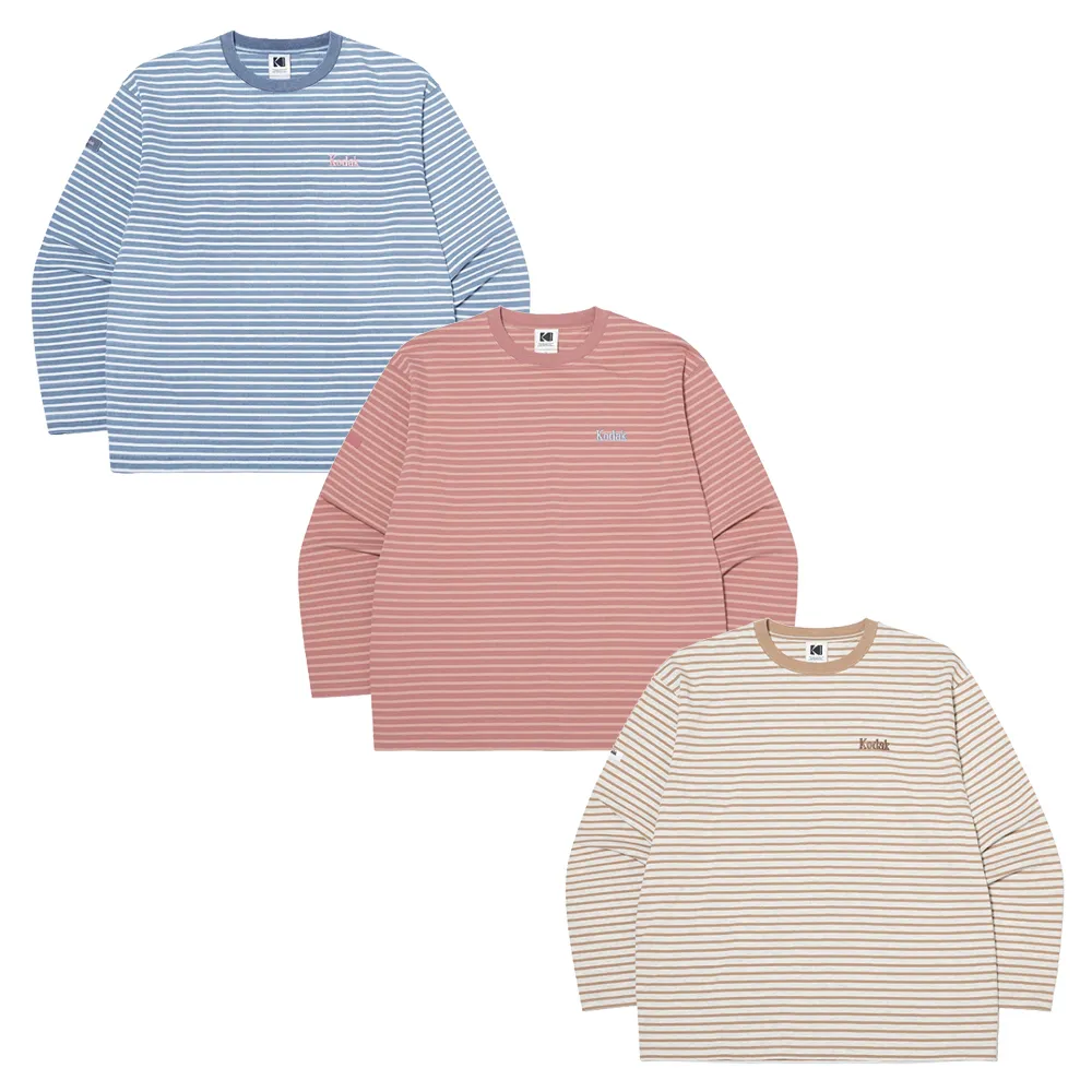 KODAK  |Stripes Unisex Street Style Long Sleeves Cotton