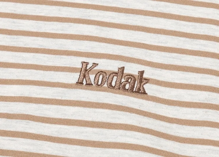 KODAK  |Stripes Unisex Street Style Long Sleeves Cotton