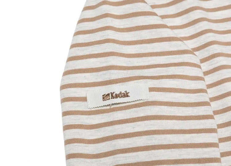 KODAK  |Stripes Unisex Street Style Long Sleeves Cotton