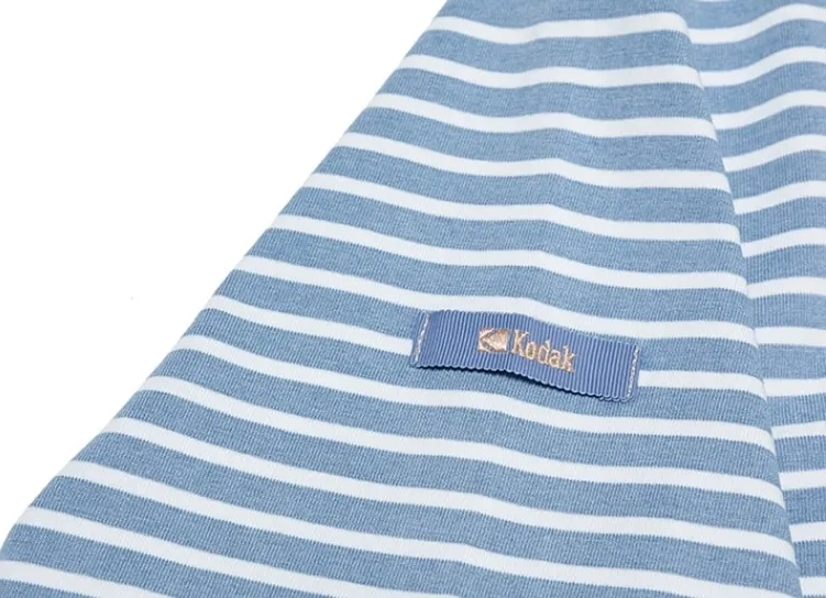 KODAK  |Stripes Unisex Street Style Long Sleeves Cotton