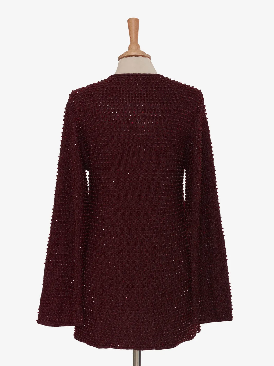 Krizia Bordeaux Cardigan with Applications