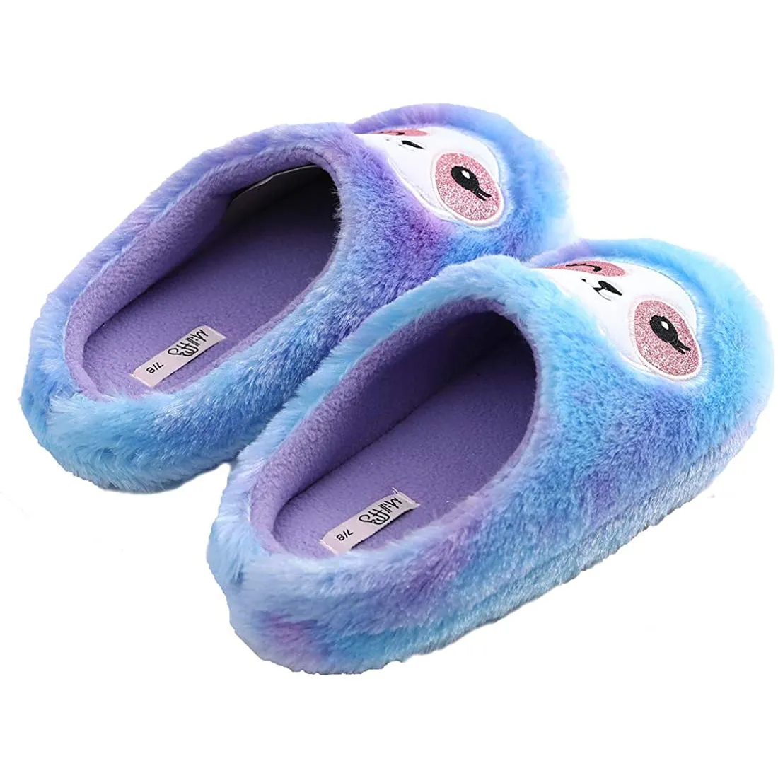 LADIES FUZZY SLOTH SLIPPERS