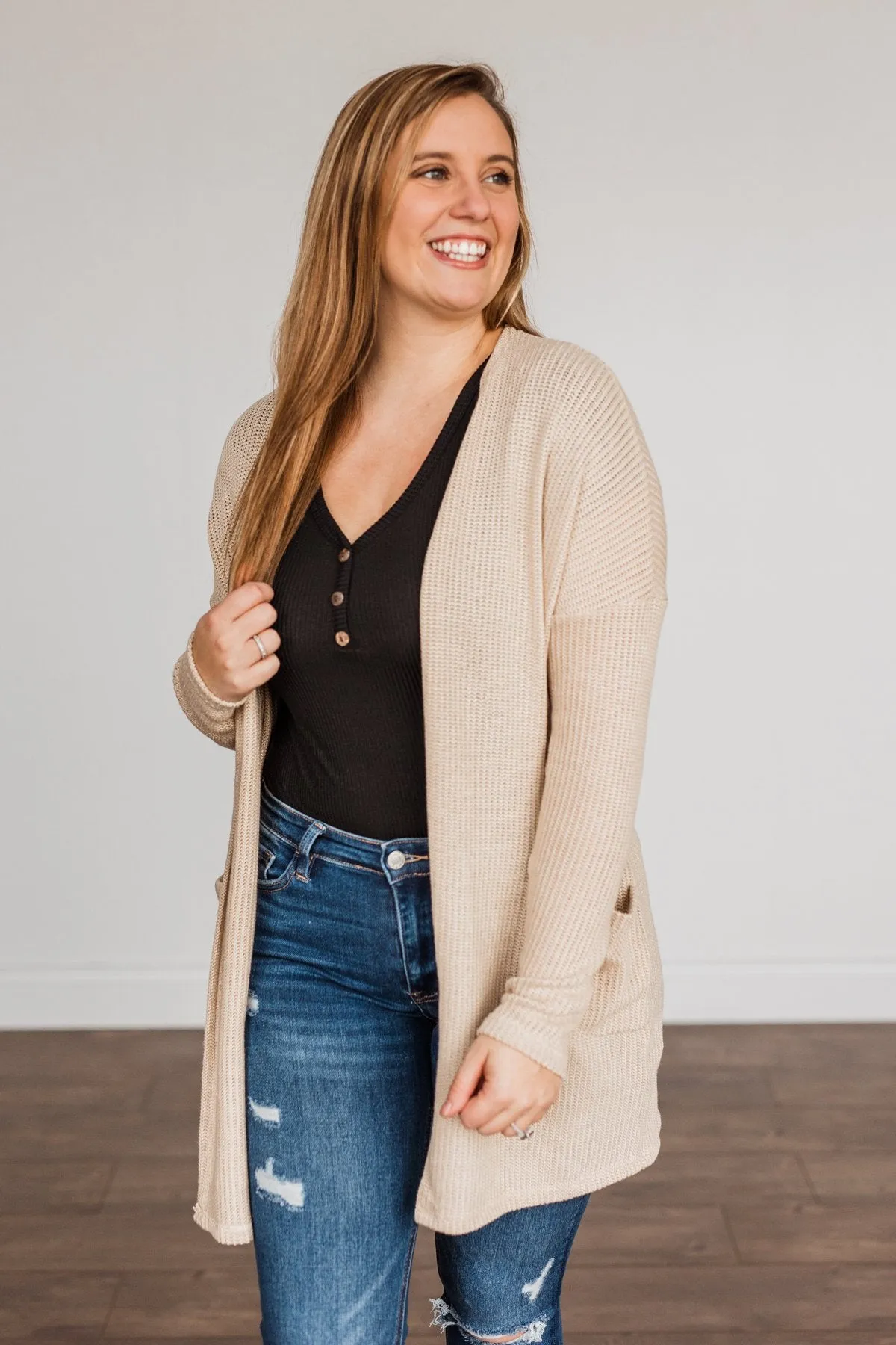 Looking Fearless Knit Cardigan- Cream