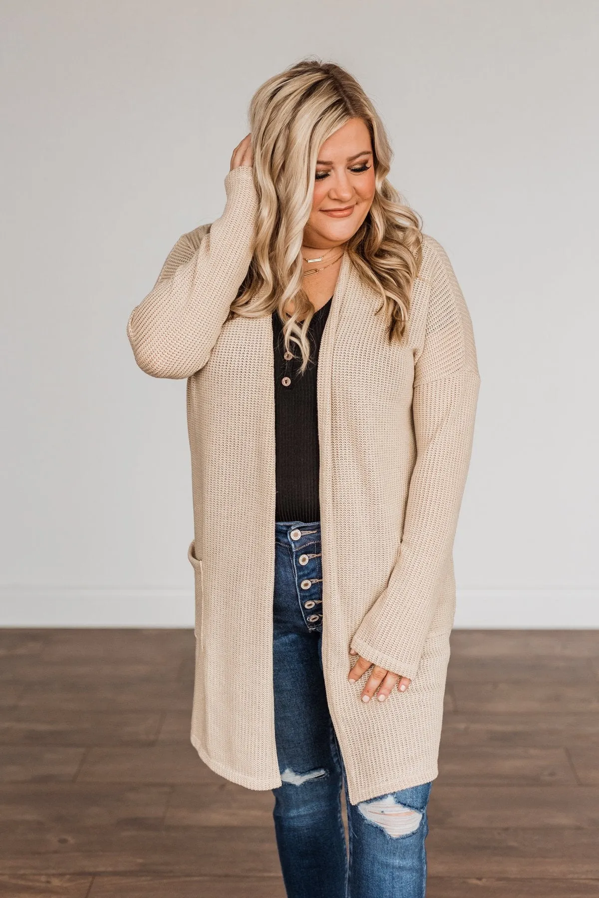 Looking Fearless Knit Cardigan- Cream