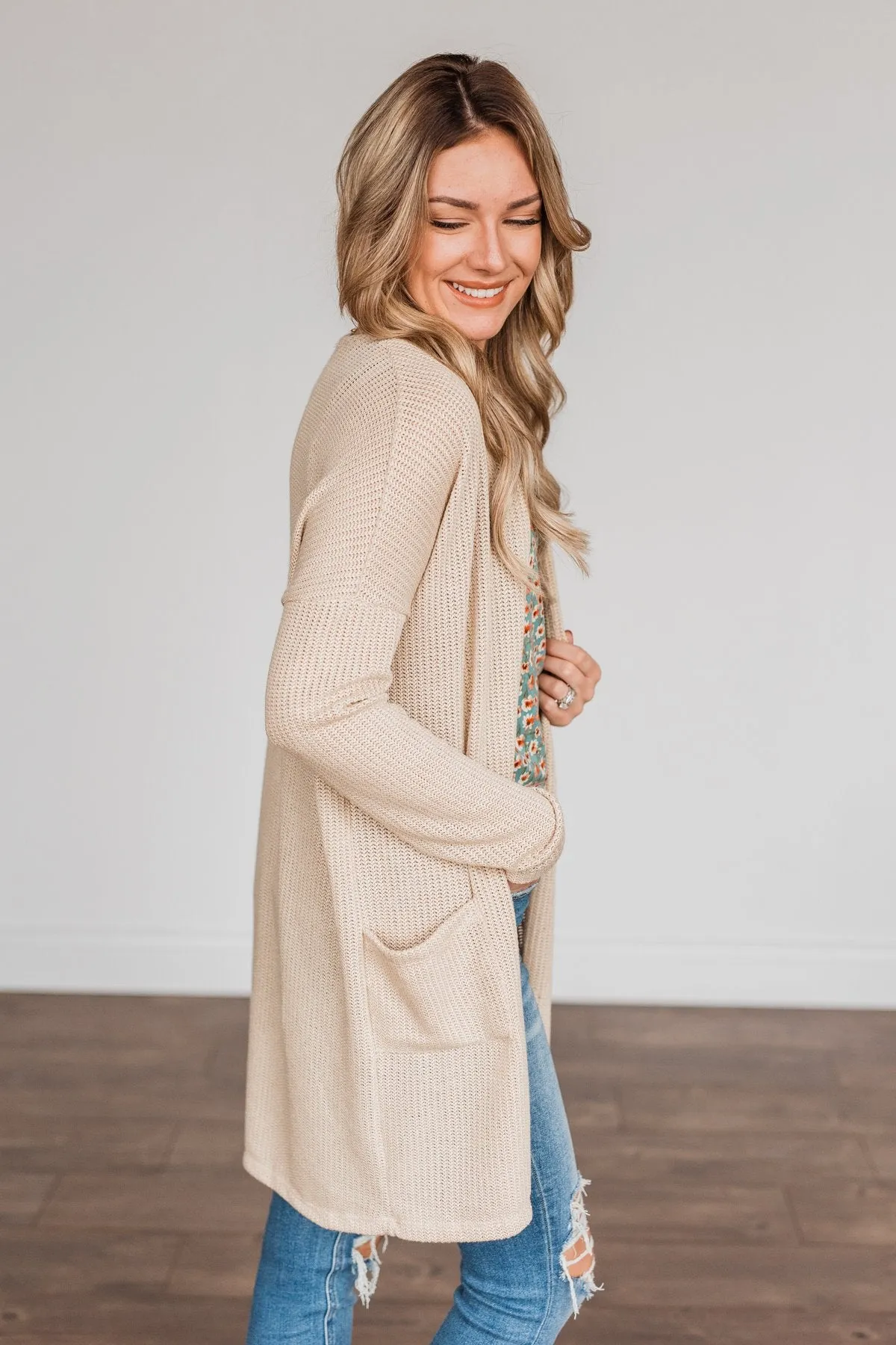 Looking Fearless Knit Cardigan- Cream