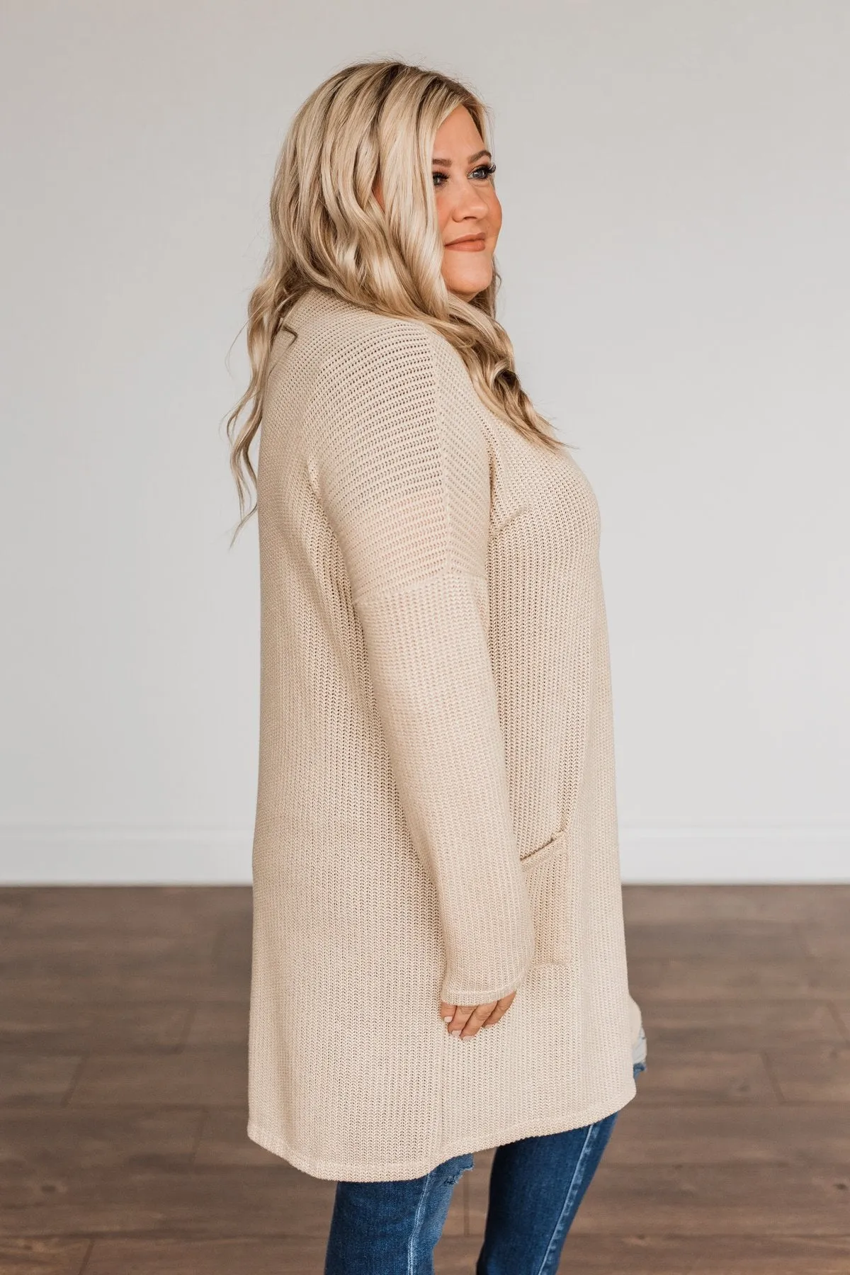 Looking Fearless Knit Cardigan- Cream