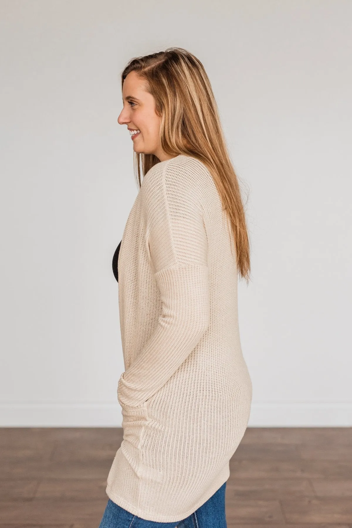 Looking Fearless Knit Cardigan- Cream