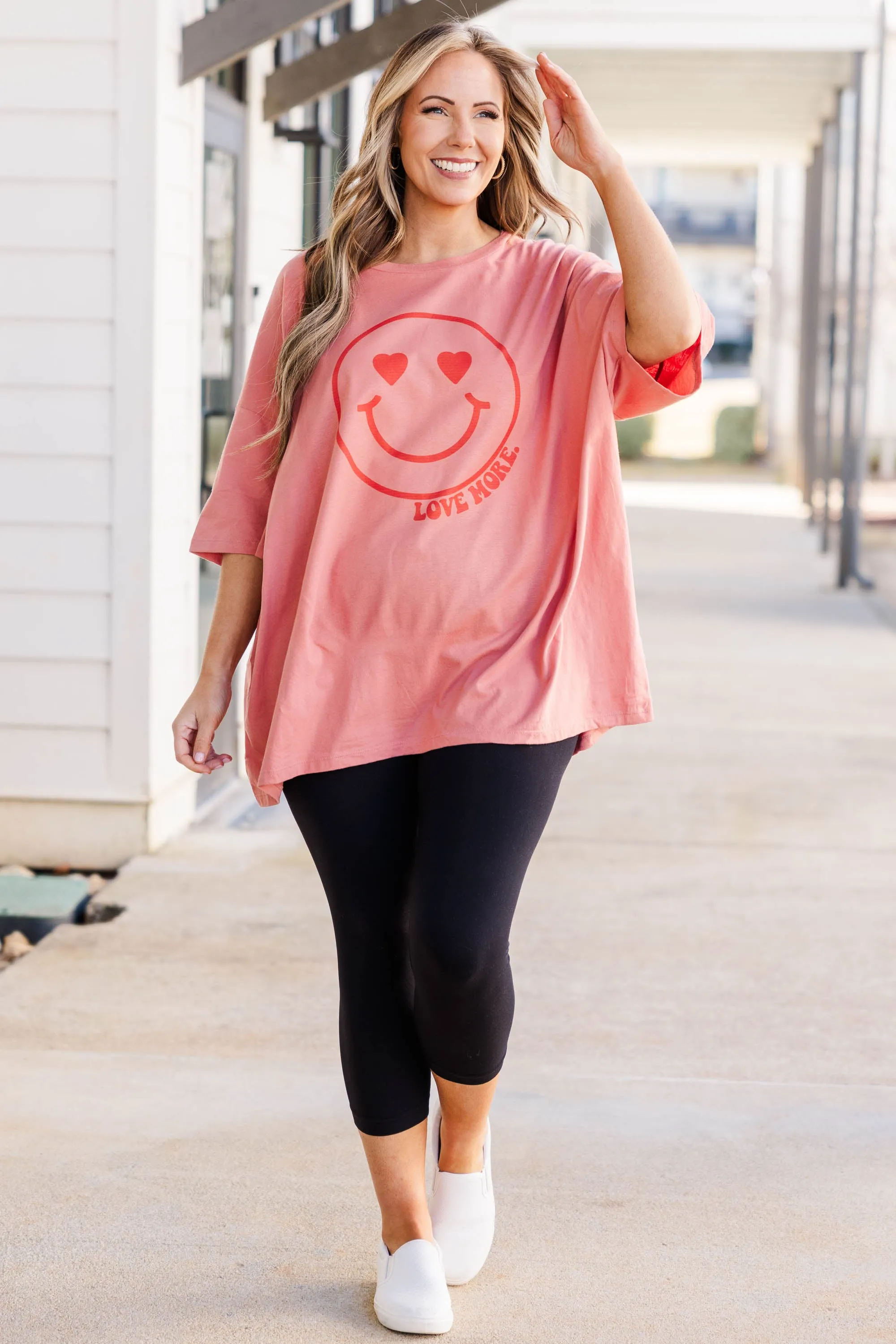 Love You More Boyfriend Tee, Ash Rose