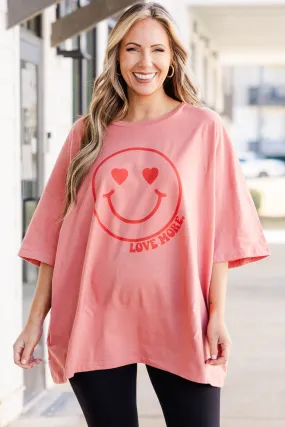 Love You More Boyfriend Tee, Ash Rose