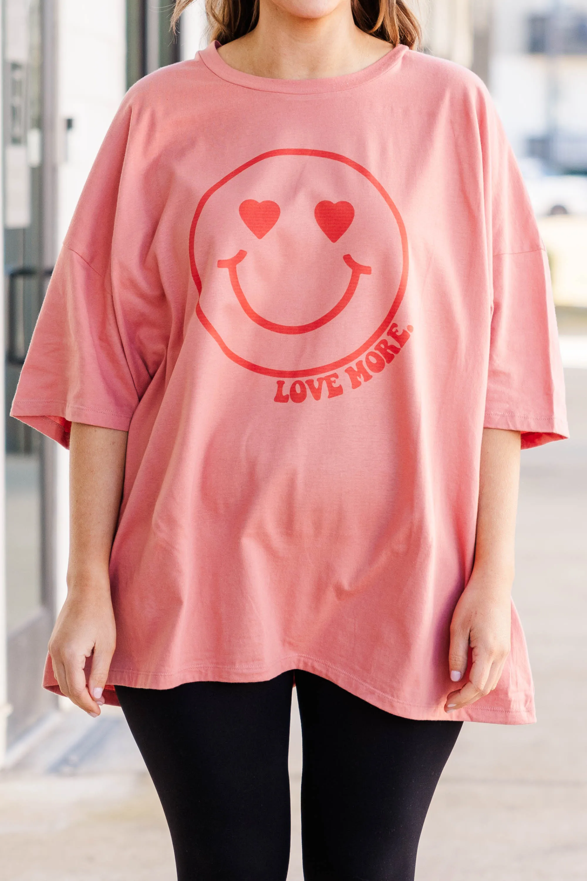 Love You More Boyfriend Tee, Ash Rose