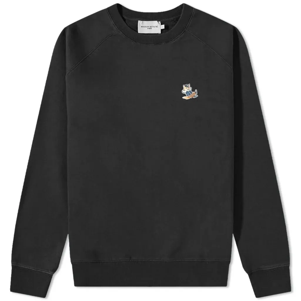 MAISON KITSUNE  |Crew Neck Pullovers Long Sleeves Plain Cotton Logo Designers