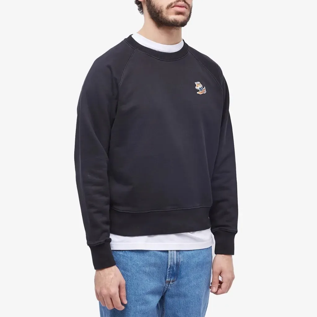 MAISON KITSUNE  |Crew Neck Pullovers Long Sleeves Plain Cotton Logo Designers