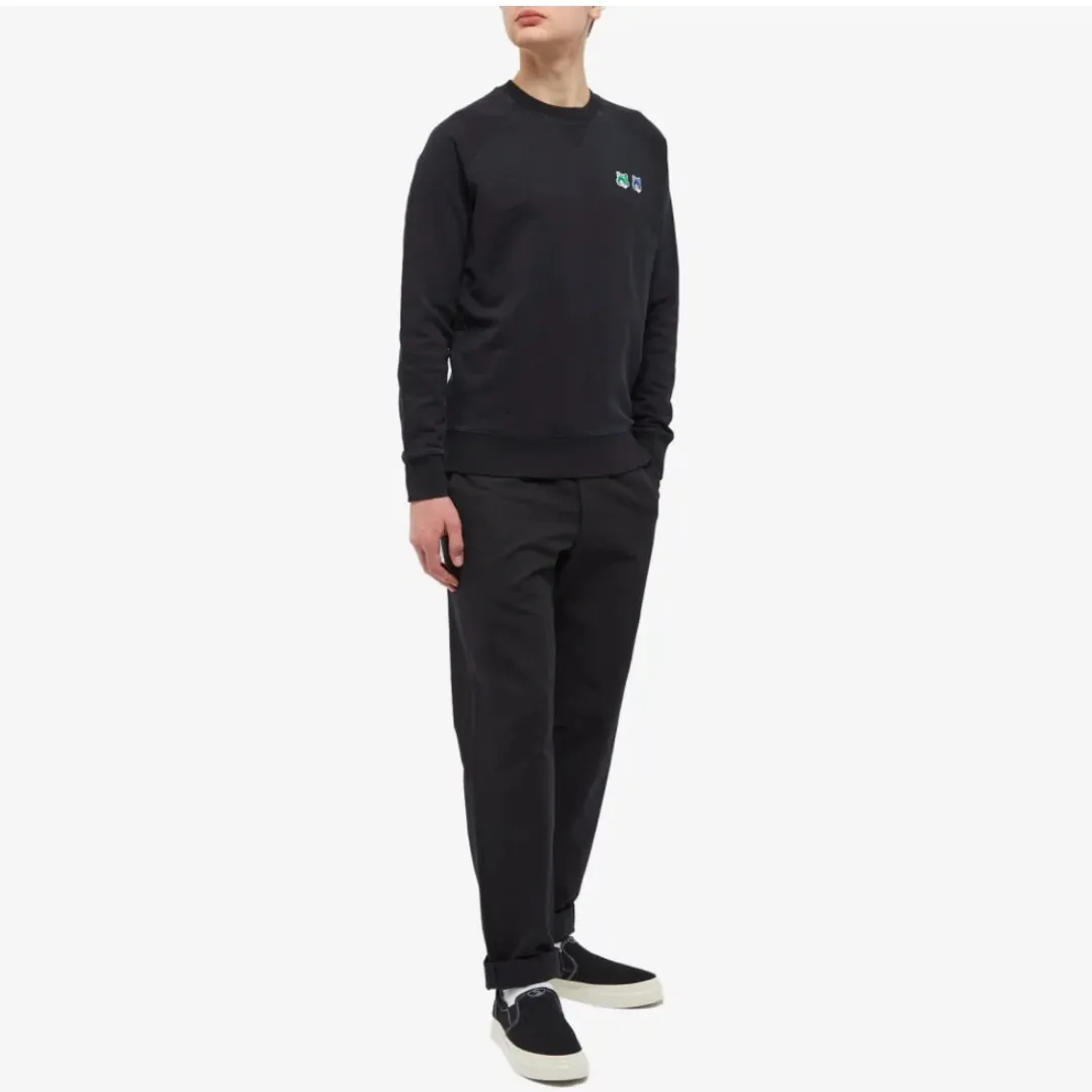 MAISON KITSUNE  |Crew Neck Pullovers Unisex Long Sleeves Plain Cotton