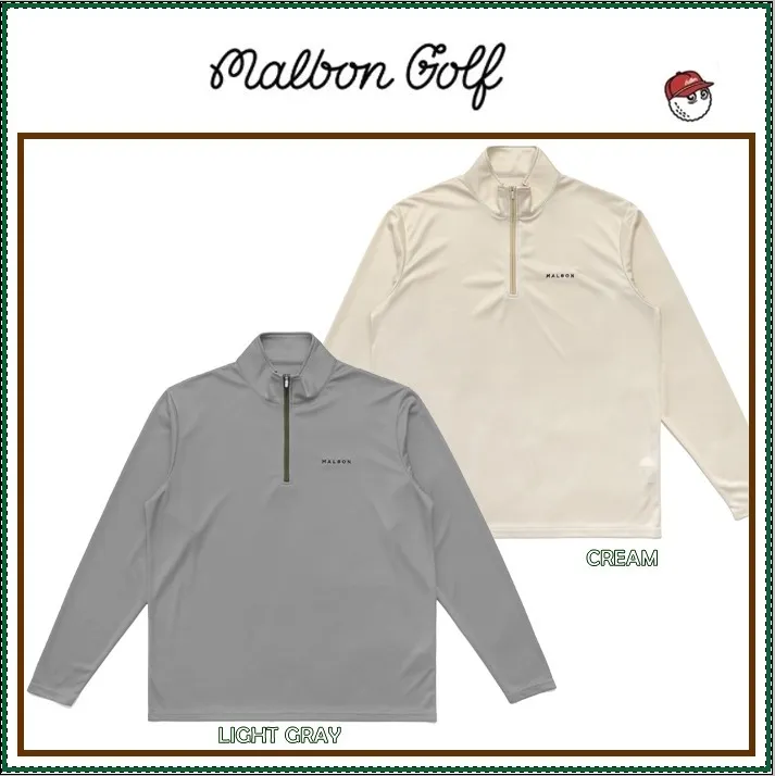 Malbon Golf  |Street Style Long Sleeves Plain Long Sleeve T-shirt Logo