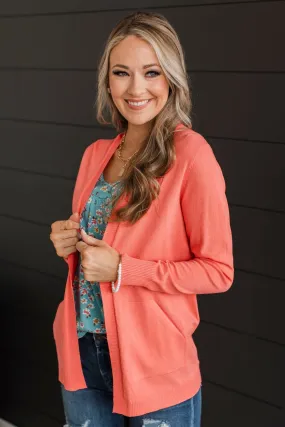 Many Reasons Lightweight Cardigan- Coral