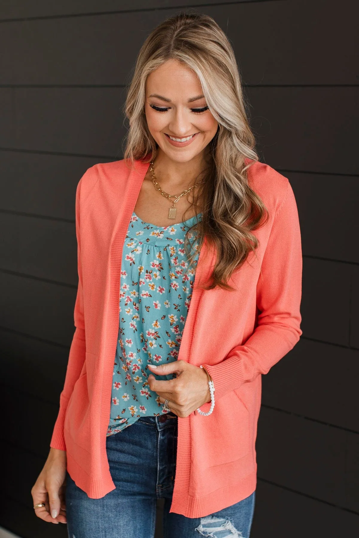 Many Reasons Lightweight Cardigan- Coral