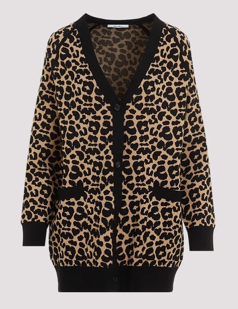 MaxMara  |Leopard Patterns Long Sleeves Cardigans