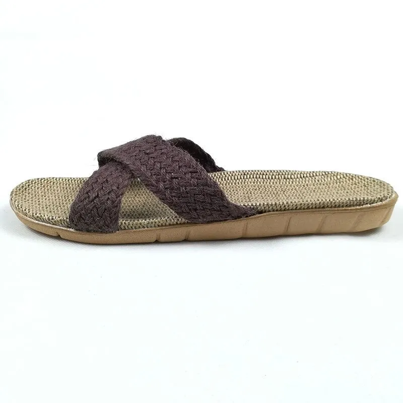 Men's Summer Cross Belt Non-Slip Breathable Slippers for Indoor and Beach