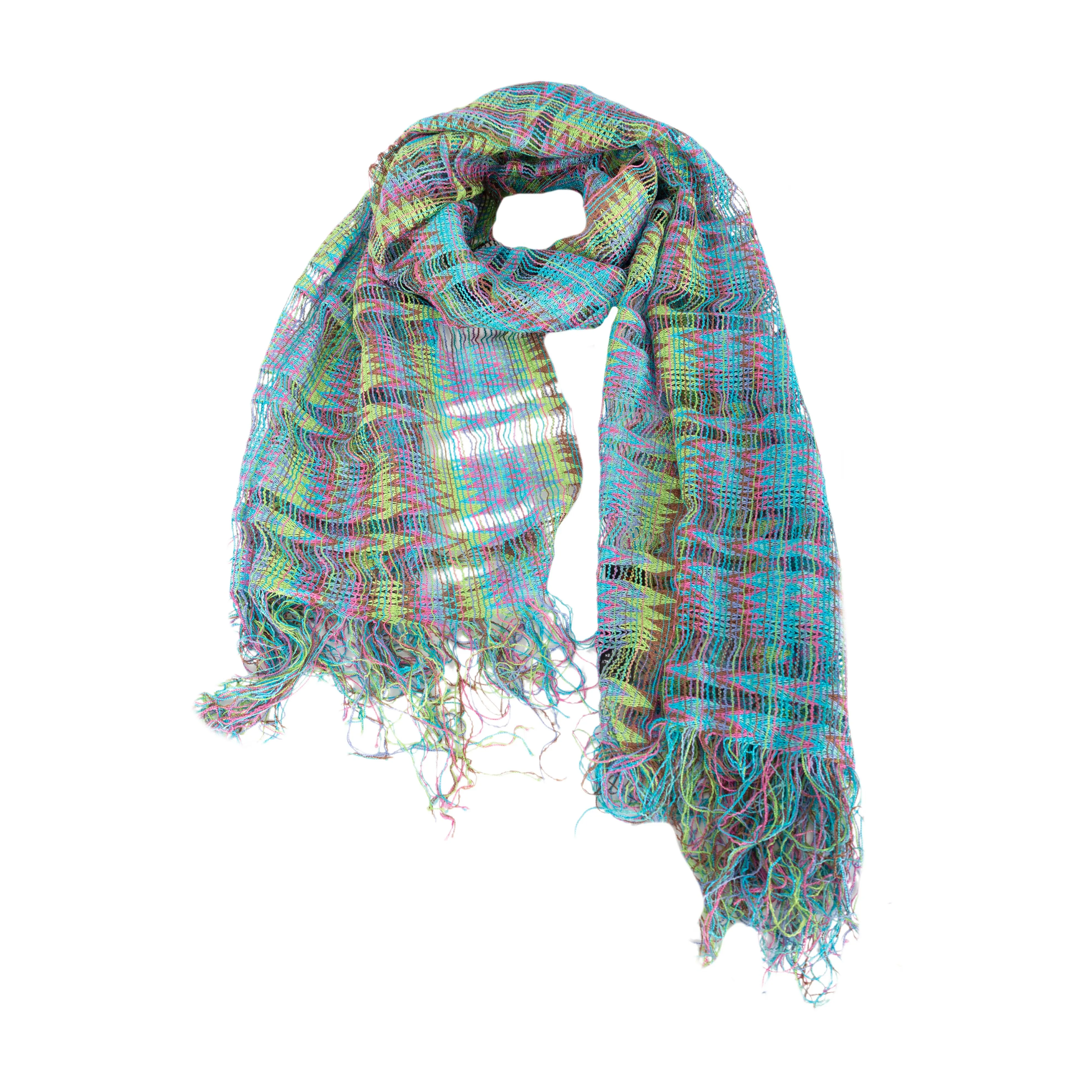 Missoni Multicolor Chevron Knit Foulard - '10s