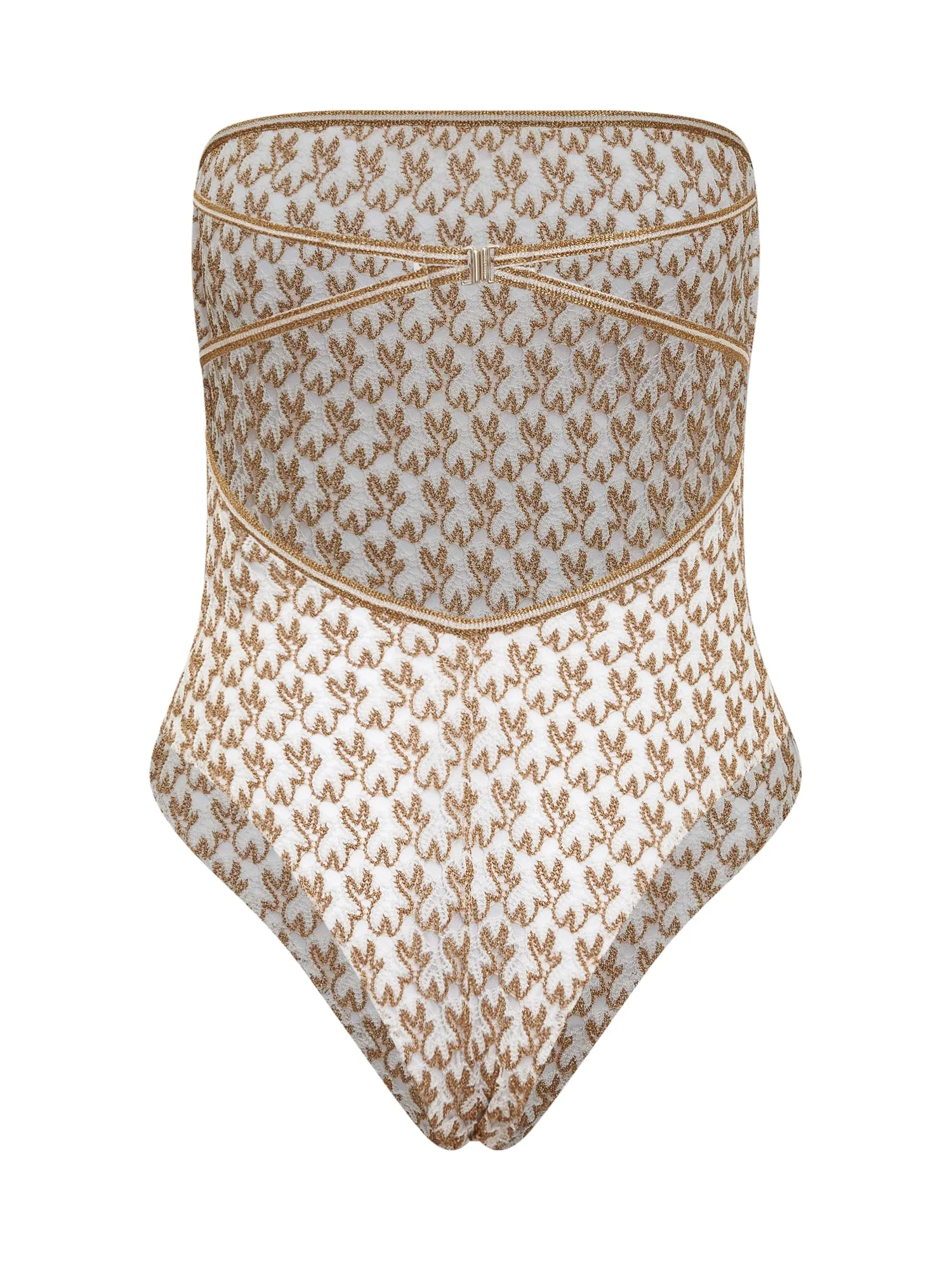 Missoni Strapless Embroidered One-Piece Swimsuit