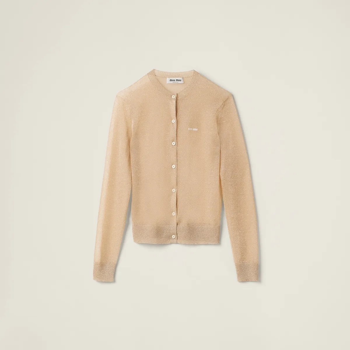 MiuMiu  |Long Sleeves Plain Logo Cardigans