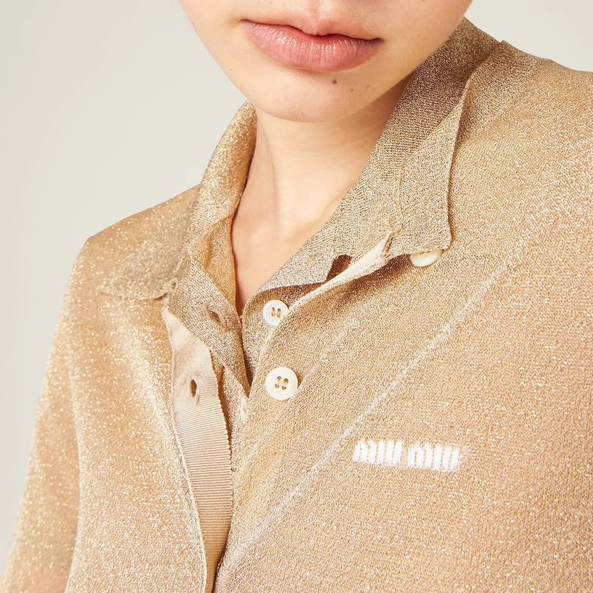 MiuMiu  |Long Sleeves Plain Logo Cardigans