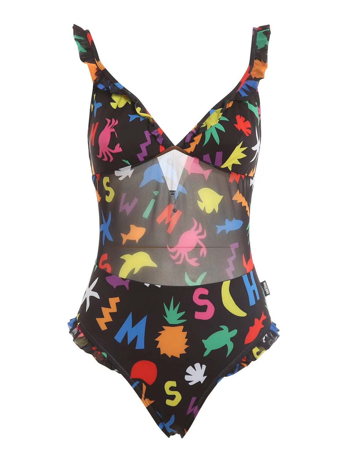 Moschino Tropical Printed Ruffle Detailed Swimsuit