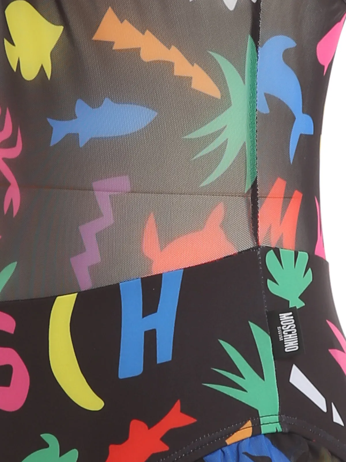 Moschino Tropical Printed Ruffle Detailed Swimsuit