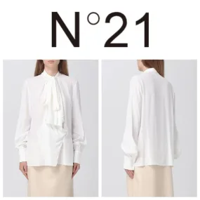 N21 numero ventuno  |Casual Style Long Sleeves Plain Office Style Puff Sleeves