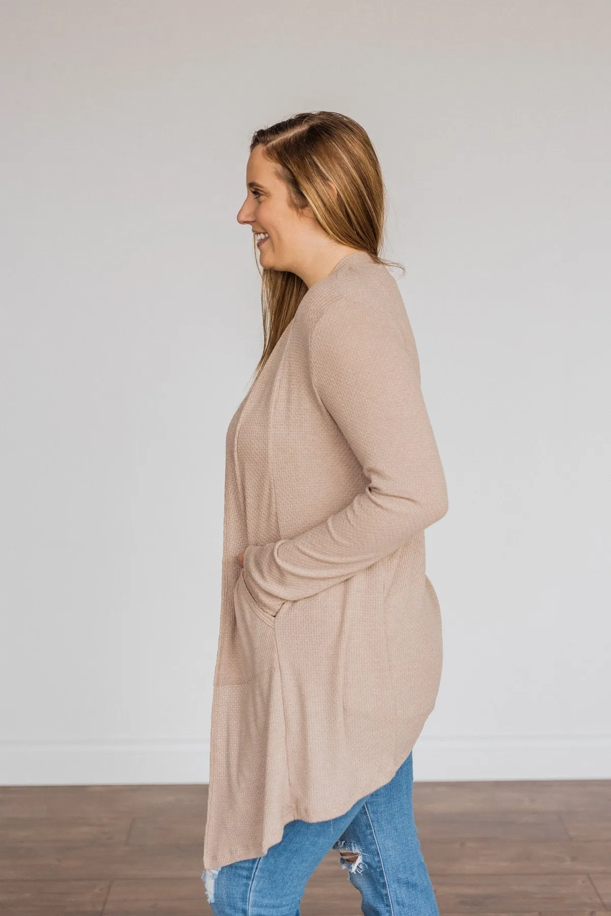 Never Afraid Knit Cardigan- Taupe