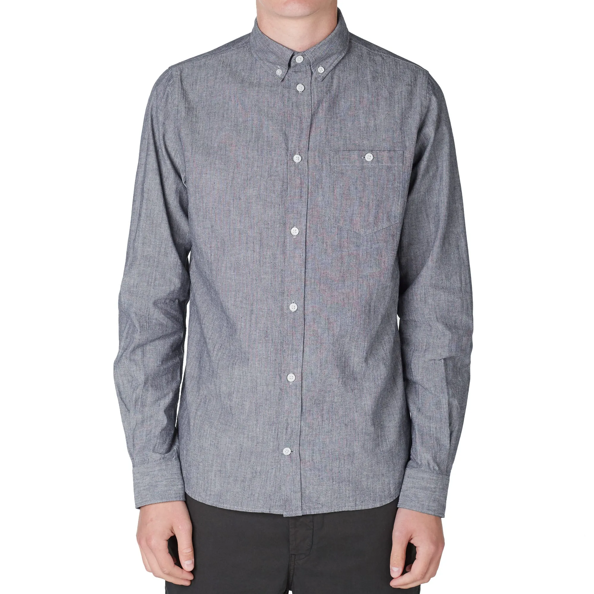 Norse Projects Button Down Anton Chambray ShirtDark Navy