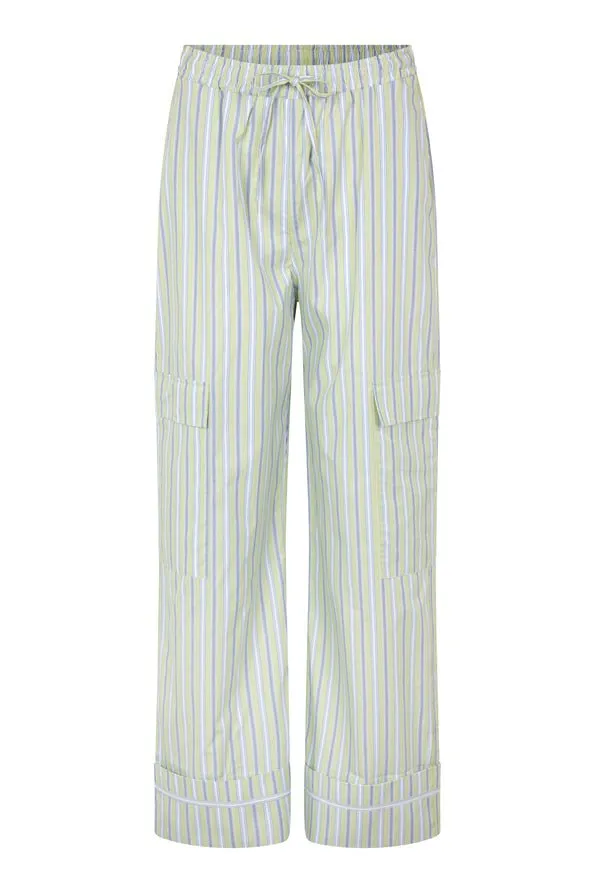 oval square Forever Pants Light Green Stripe