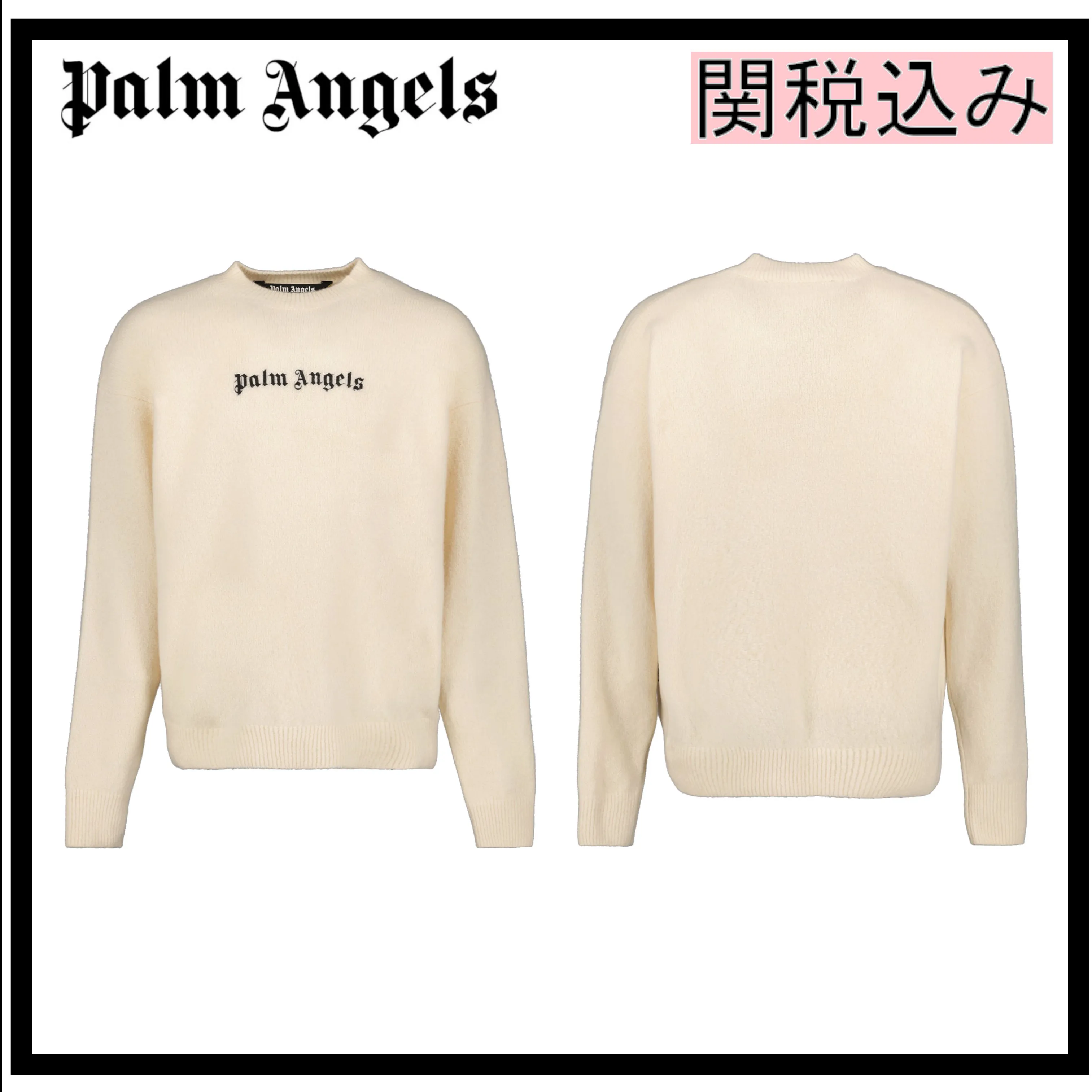 Palm Angels  |Crew Neck Pullovers Street Style Long Sleeves Logo Sweaters