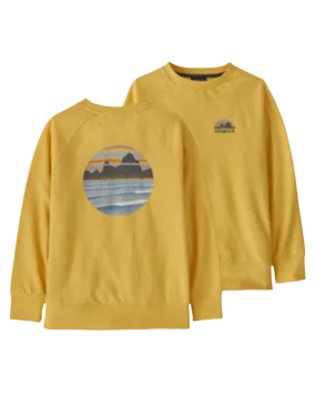 Patagonia Kids' Light Weight Crew Sweatshirt - Skyline Stencil: Surfboard Yellow