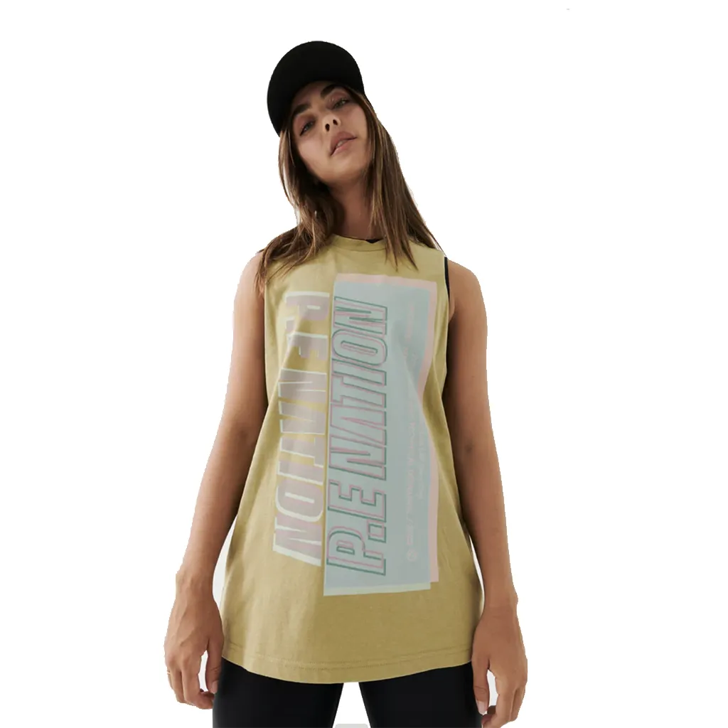 PE Nation Olive Grey Alignment Tank XLarge