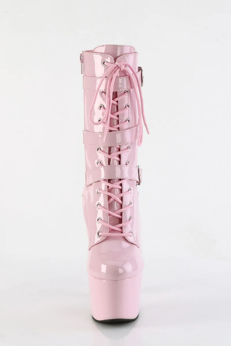 Pleaser USA Adore-1043 7inch Pleaser Boots - Patent Baby Pink