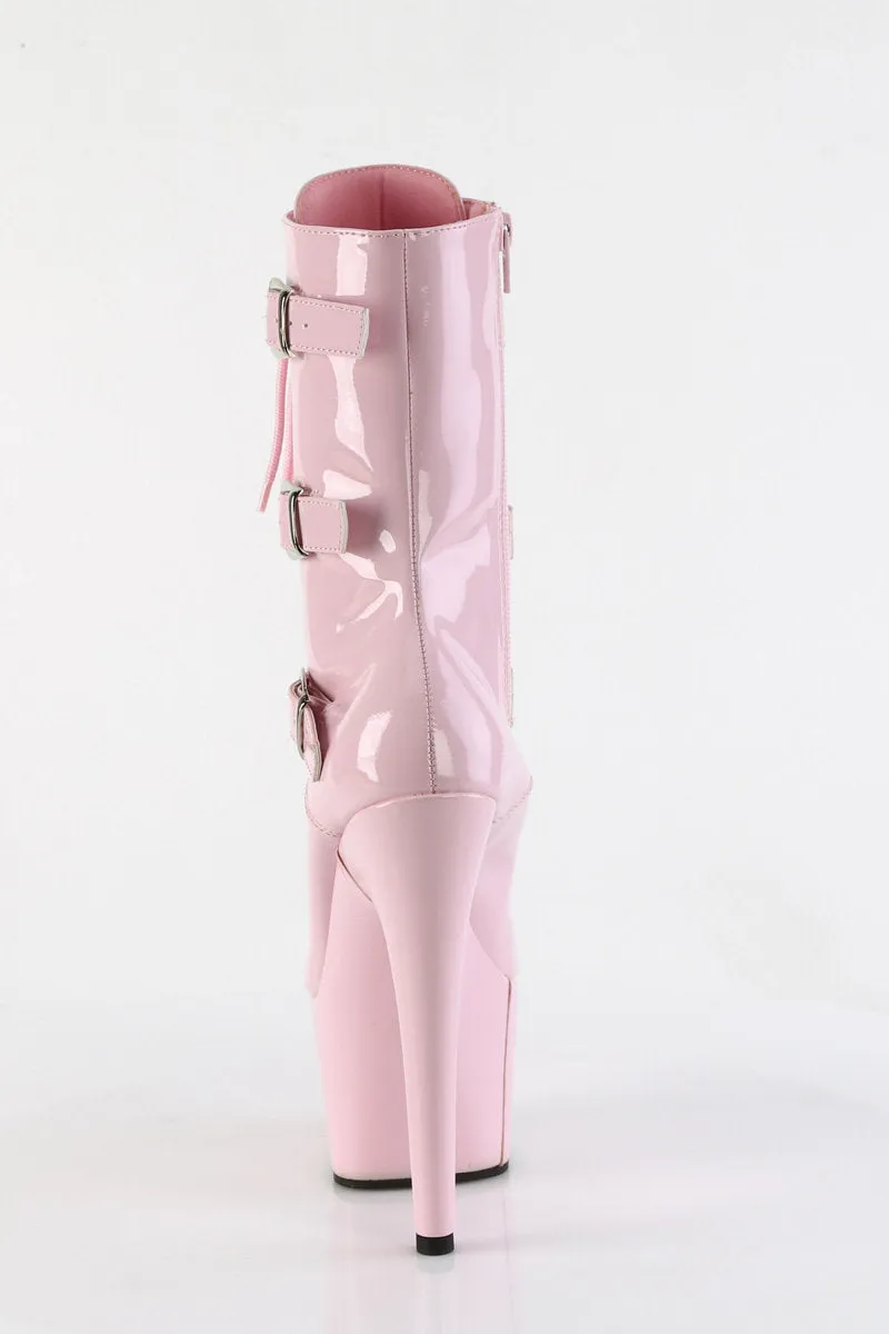 Pleaser USA Adore-1043 7inch Pleaser Boots - Patent Baby Pink