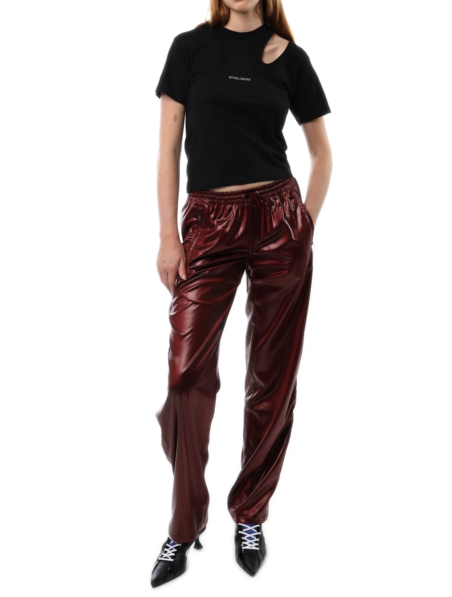 PRISCAVera Liquid Satin Track Pants