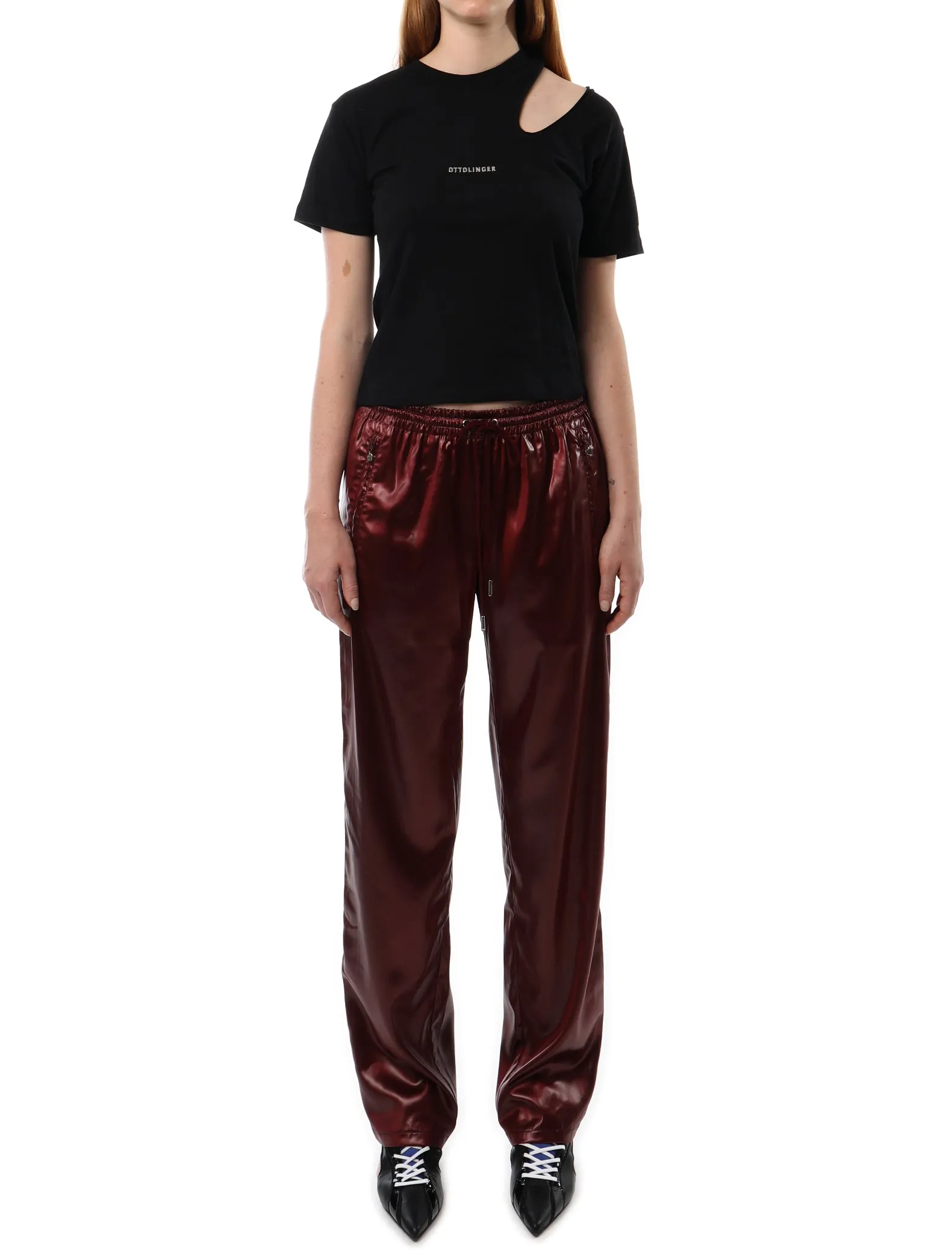 PRISCAVera Liquid Satin Track Pants