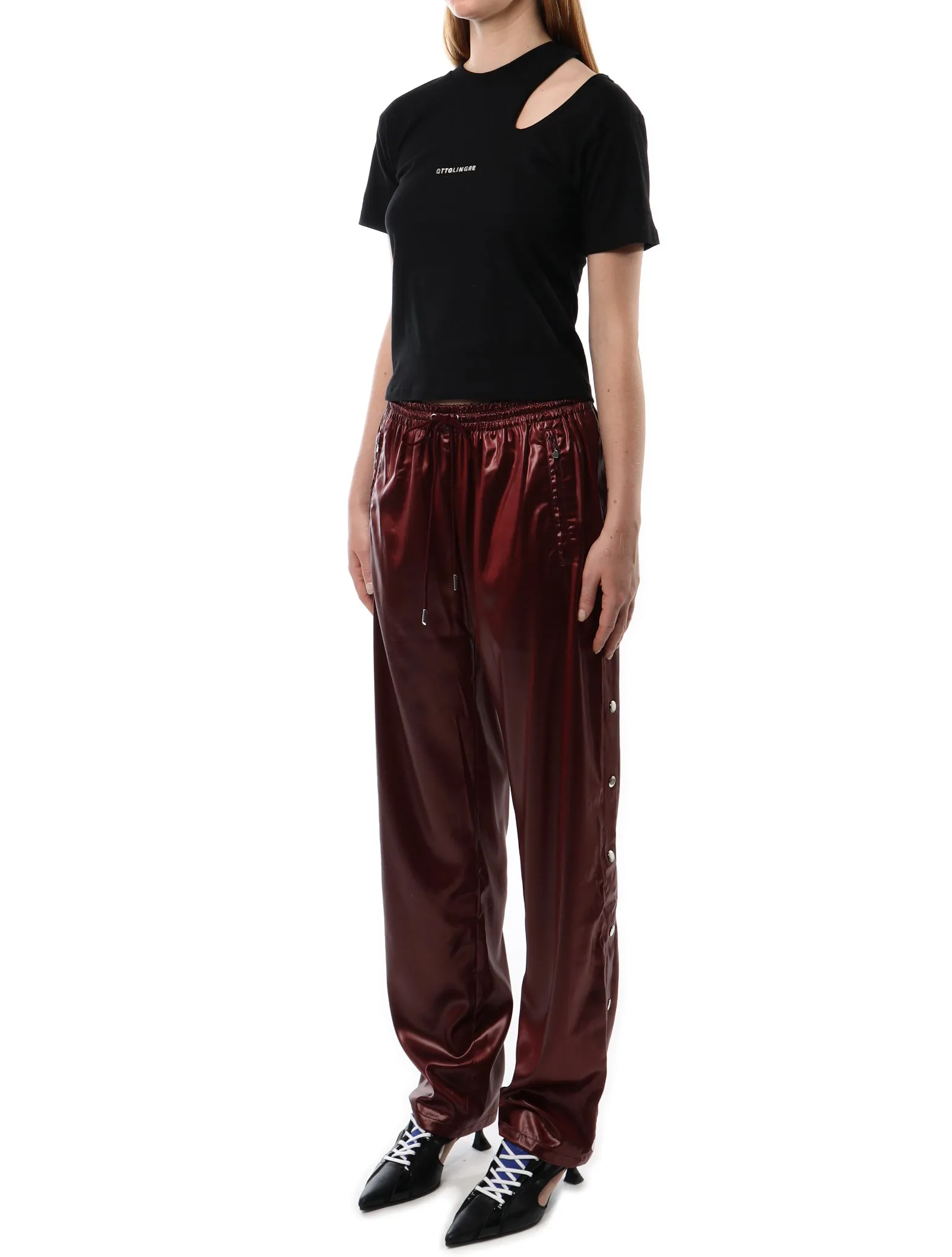 PRISCAVera Liquid Satin Track Pants