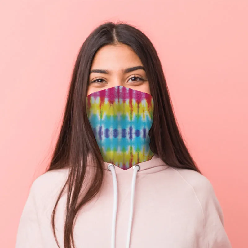 Rainbow Tie Dye Neck Scarf Face Covering BAND10