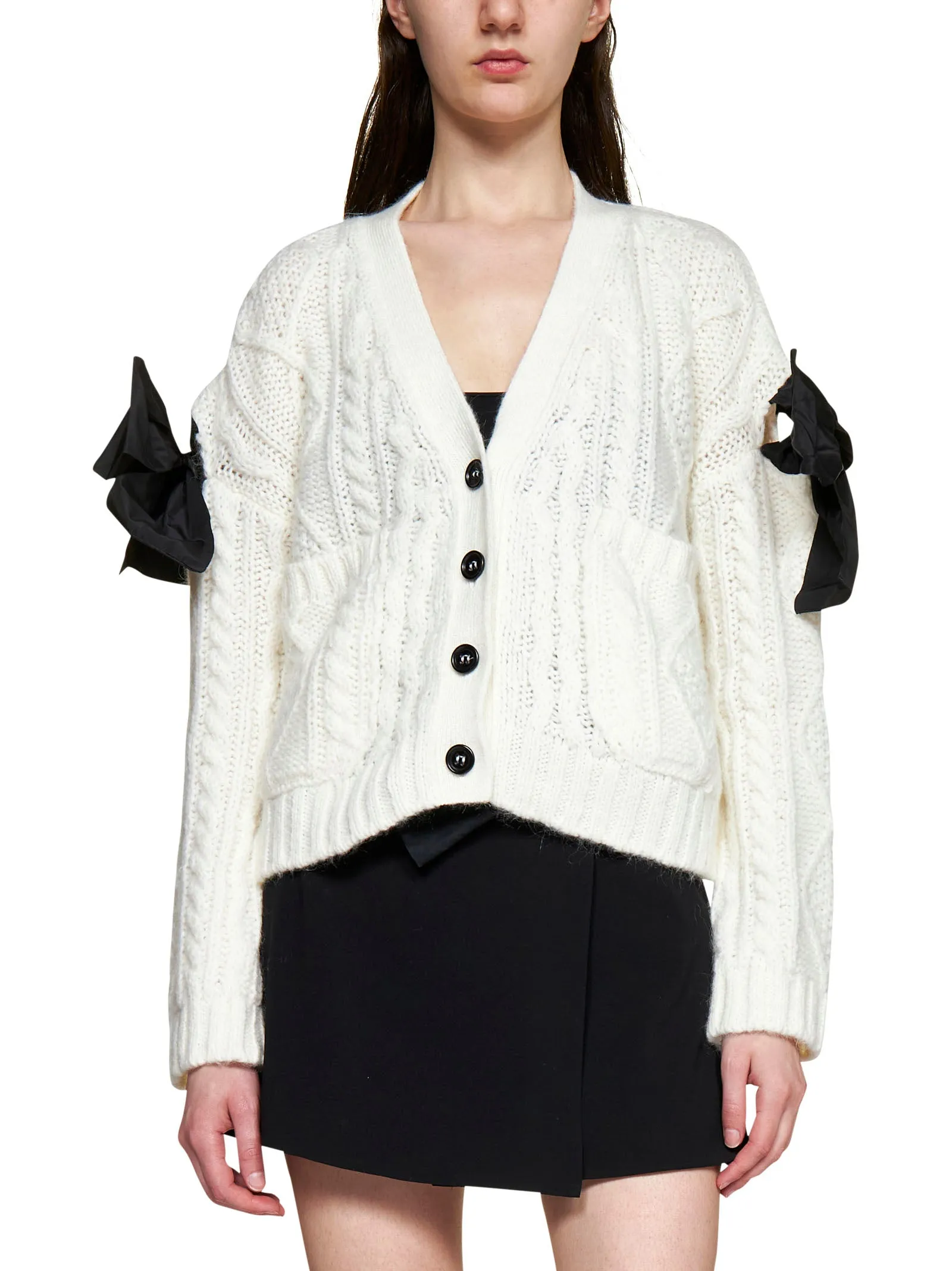 REDValentino Bow Detailed Knit Cardigan