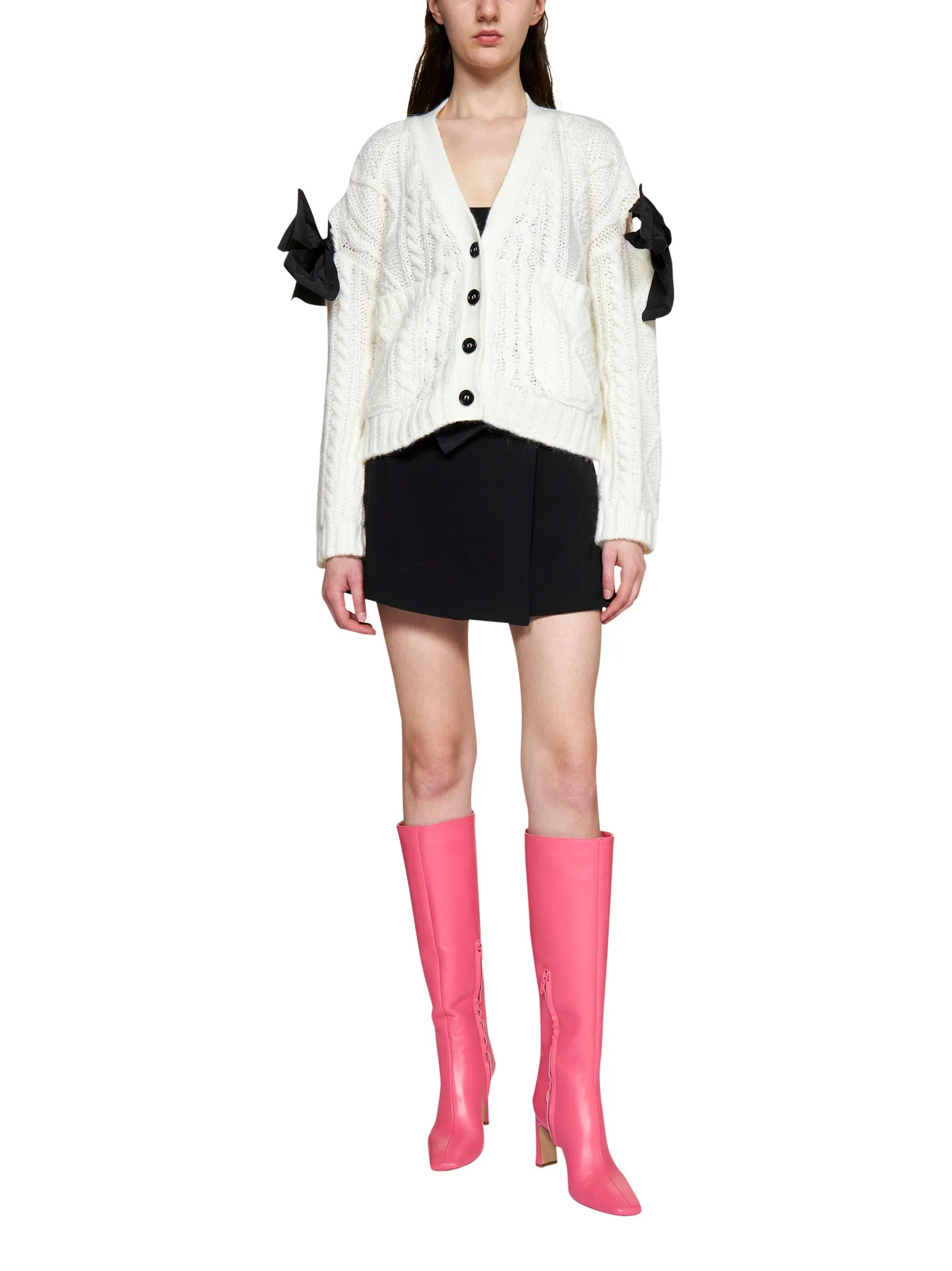 REDValentino Bow Detailed Knit Cardigan