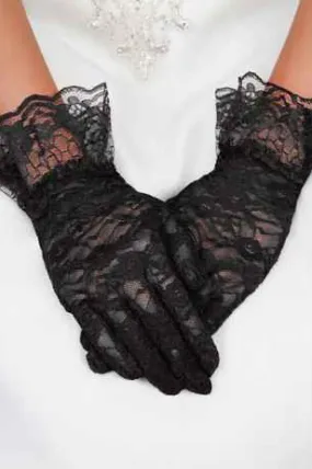 Ruffle Wrist Lace Gloves