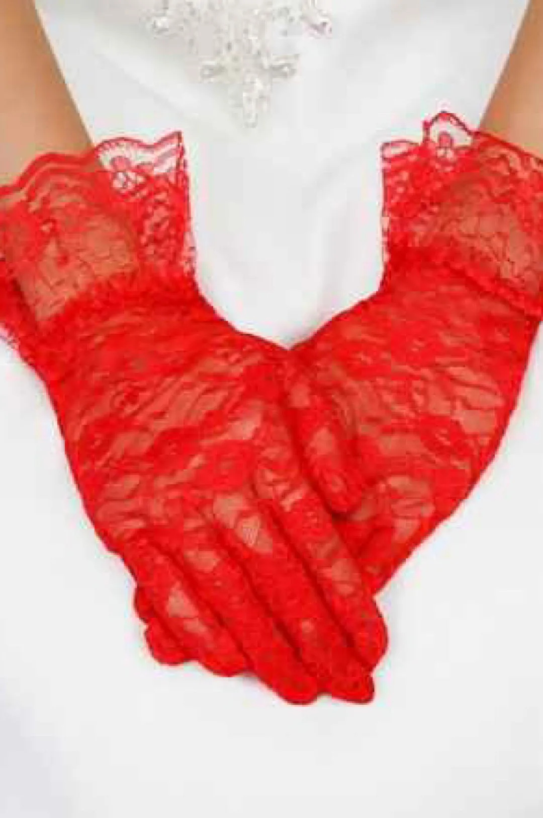 Ruffle Wrist Lace Gloves