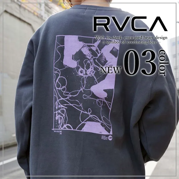 RVCA  |Long Sleeves Plain Logo Sweatshirts