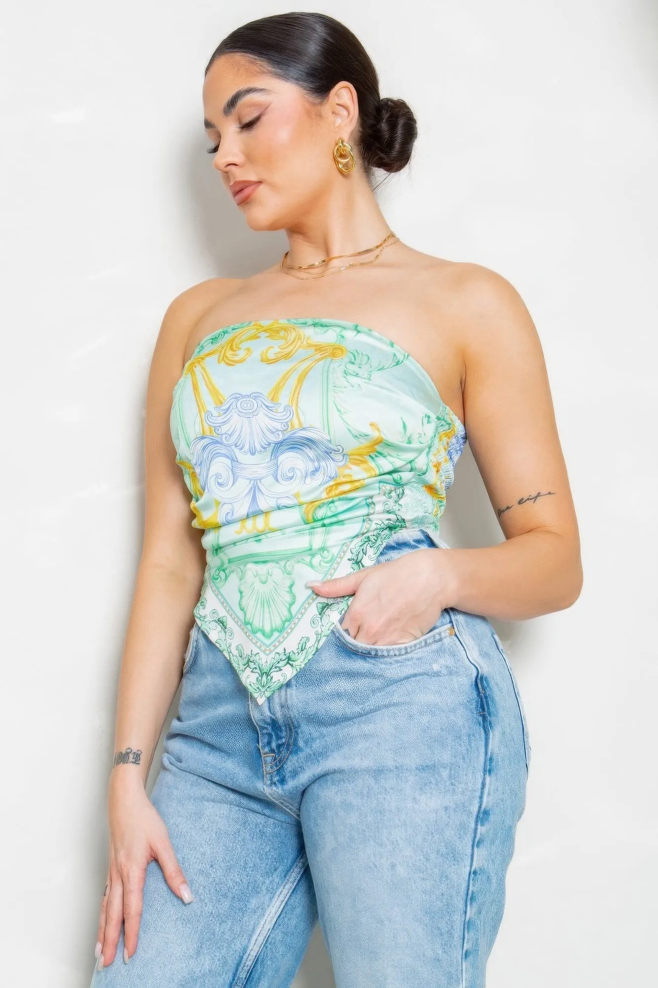 Satin Effect Bandana Top