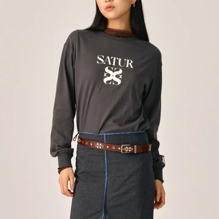 SATUR  |Unisex Street Style Long Sleeves Plain Cotton