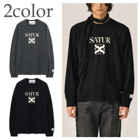 SATUR  |Unisex Street Style Long Sleeves Plain Cotton